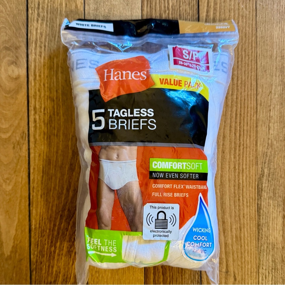 5pr Hanes White Briefs | Small | White